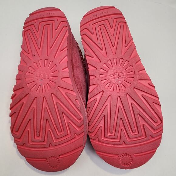 Ugg Tasman Slipper Pink Glow Suede Slip On Mule Women Size 5 Shearling Lined - Picture 9 of 9
